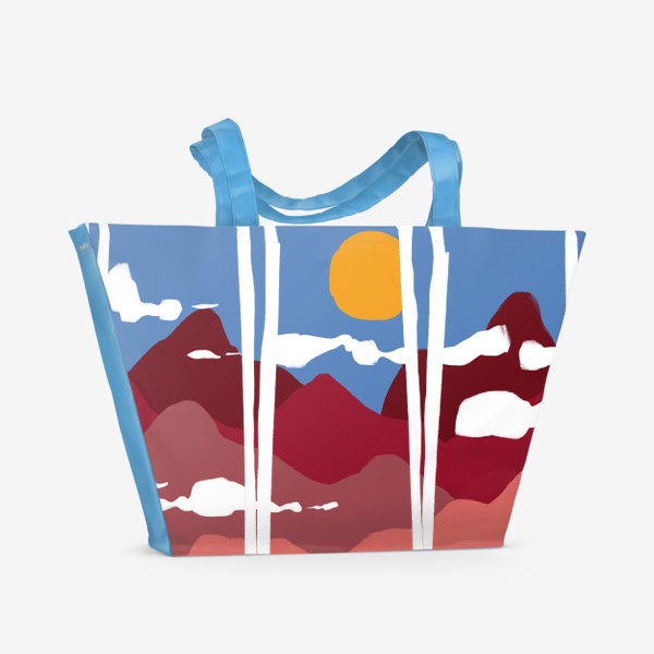 Пляжная сумка «Красные скалы под палящим солнцем»