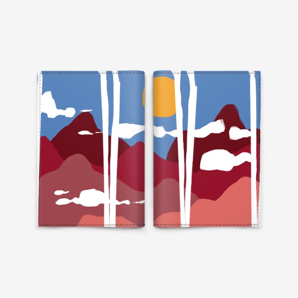 Обложка для паспорта «Красные скалы под палящим солнцем»