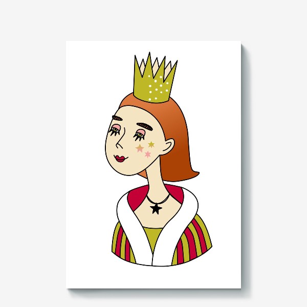 Холст «Принцесса, королева. Девушка в короне и королевской одежде»