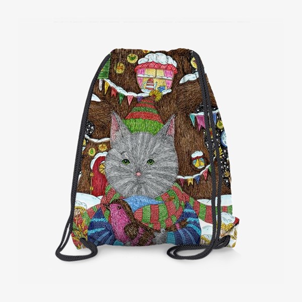 Рюкзак «Зимняя сказка для кота»