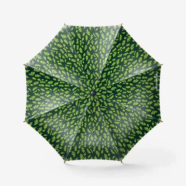 Зонт «Паттерн с зелеными веточками на зеленом фоне»