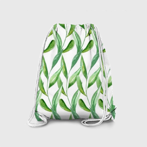 Рюкзак «бесшовный паттерн растительный зеленый орнамент»