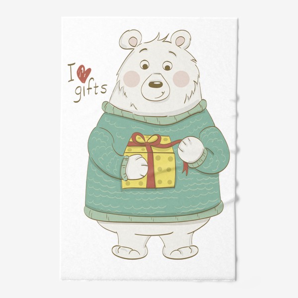 Полотенце «Медведь. Любовь к подаркам.»