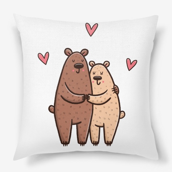 Подушка «Влюбленные медведи. Обнимашки. Любовь»