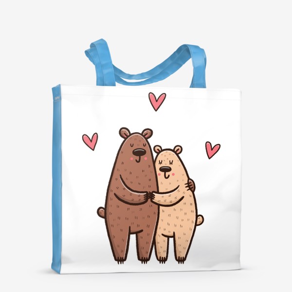 Сумка-шоппер «Влюбленные медведи. Обнимашки. Любовь»