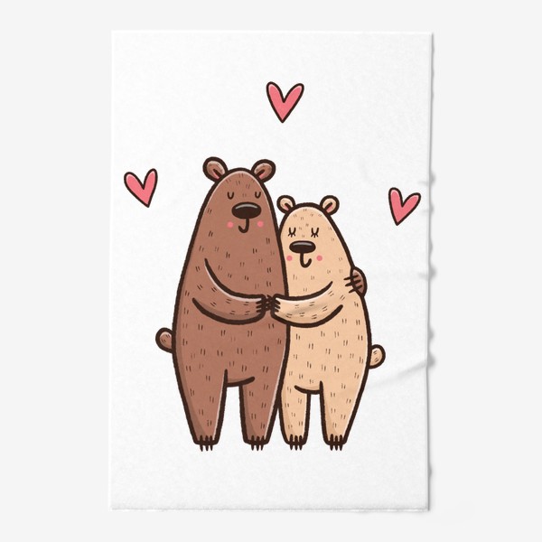 Полотенце «Влюбленные медведи. Обнимашки. Любовь»