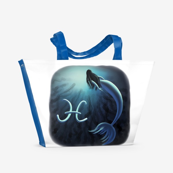 Пляжная сумка «Гороскоп, рыбы, знак зодиака»