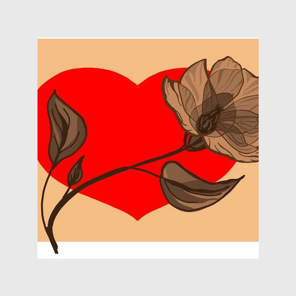 Шторы «Цветок и сердце»