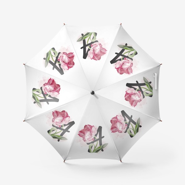 Зонт «Розовый цветок. Буква а»