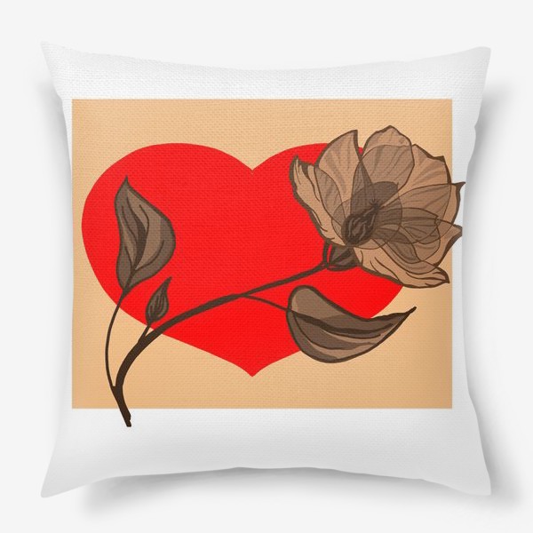 Подушка «Цветок и сердце»