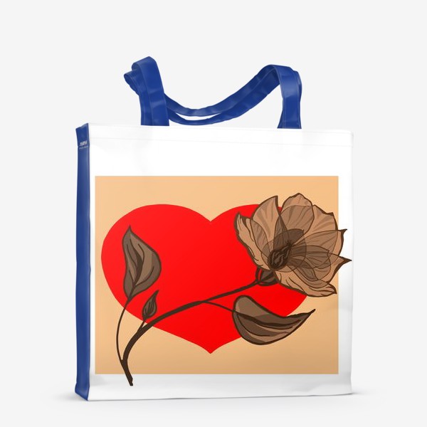Сумка-шоппер «Цветок и сердце»