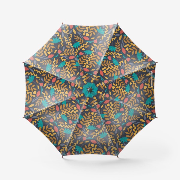 Зонт «Сказочные цветы на тёмном»