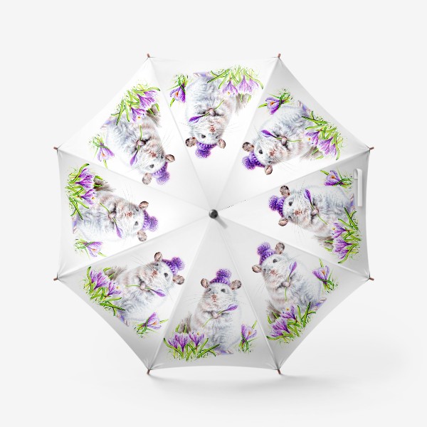 Зонт «Шиншилла с крокусом »