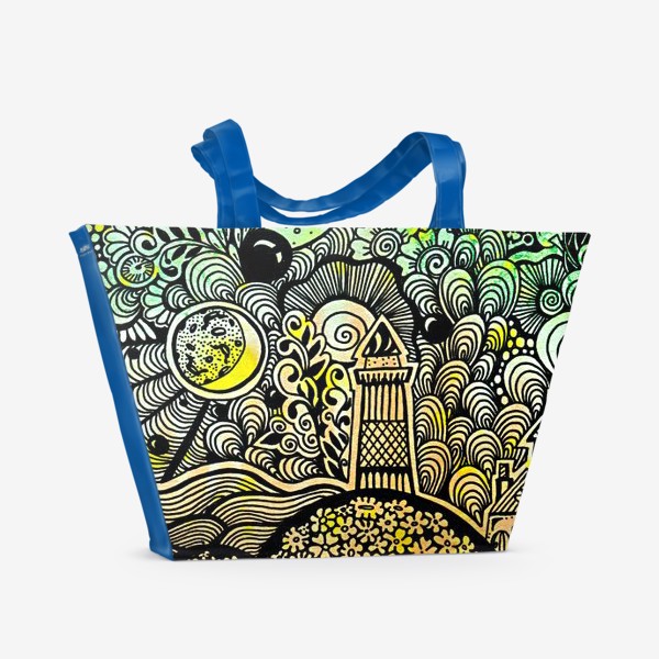 Пляжная сумка «Маяк и комета »