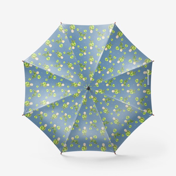 Зонт «Мальчик с мячом на синем фоне»