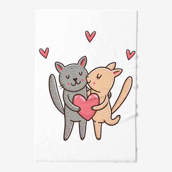 Полотенце «Влюбленные коты. Любовь, Обнимашки»