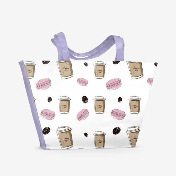 Пляжная сумка «Кофе и макарунс»