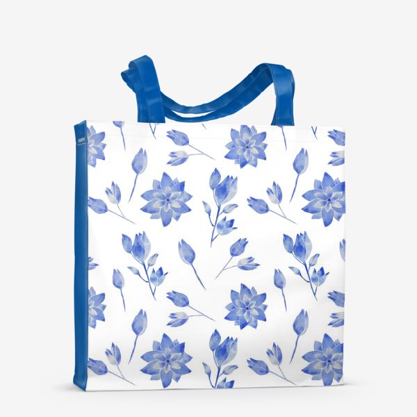 Сумка-шоппер «голубые цветочки»