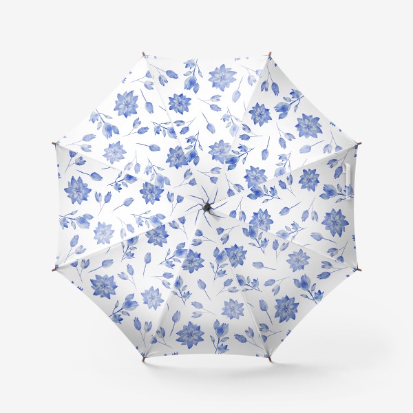 Зонт «голубые цветочки»