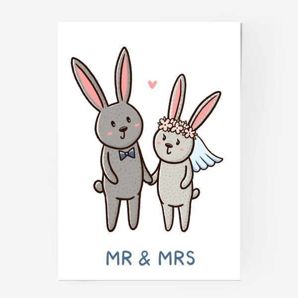Постер «Влюблённые зайчики. Любовь. Свадьба»
