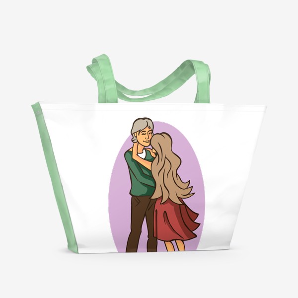 Пляжная сумка «влюбленная пара обнимается»
