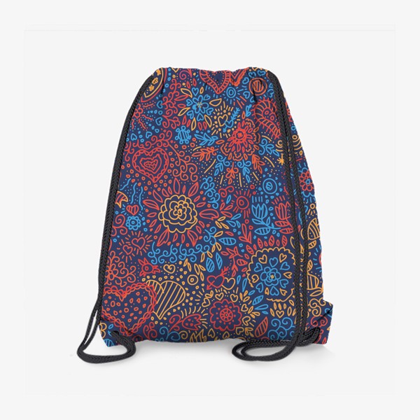 Рюкзак «красивое сердце из цветочного орнамента кружевное»