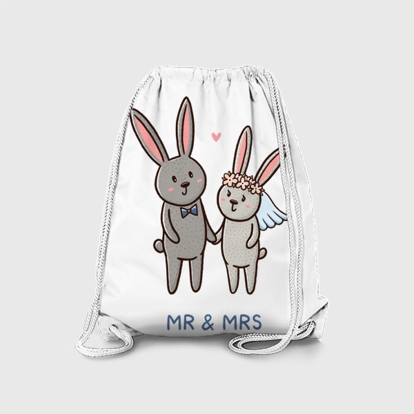 Рюкзак «Влюблённые зайчики. Любовь. Свадьба»