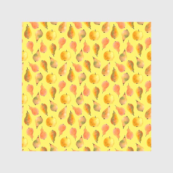 Скатерть «Сочные спелые груши на желтом фоне»