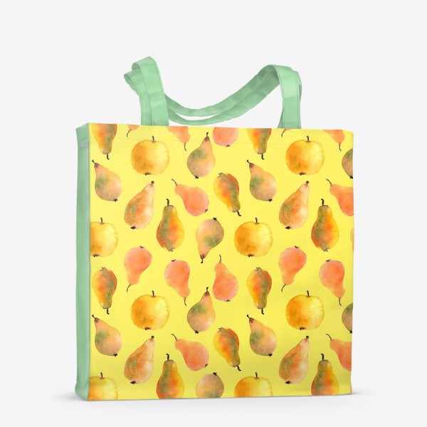 Сумка-шоппер «Сочные спелые груши на желтом фоне»
