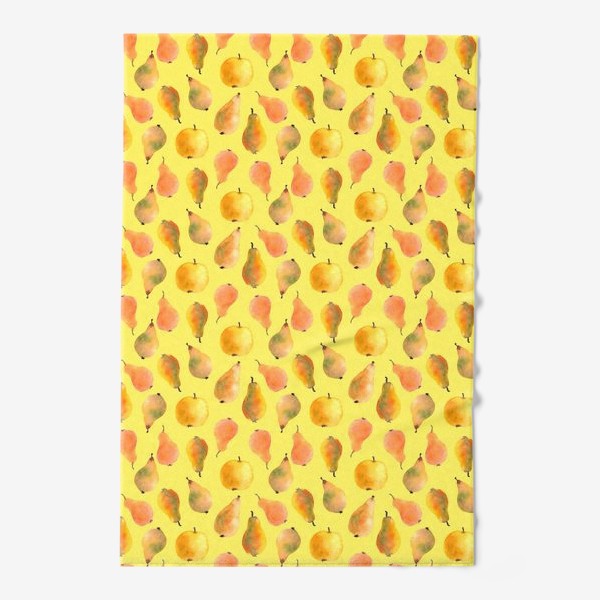 Полотенце «Сочные спелые груши на желтом фоне»