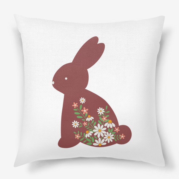 Подушка «Кролик с цветочным узором»