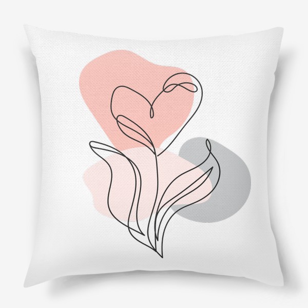 Подушка «Линейный арт - Сердце на День святого Валентина»