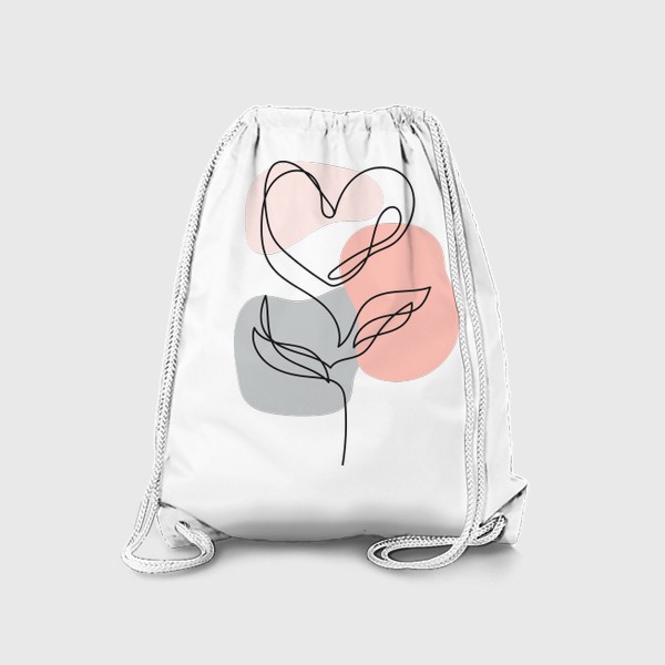 Рюкзак «Линейный арт - Сердце - цветок»