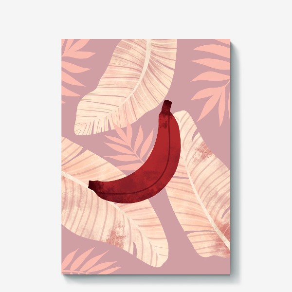 Холст «банан на листьях»