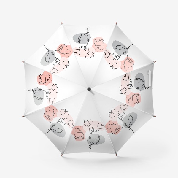Зонт «Линейный арт - Сердце на 14 февраля»