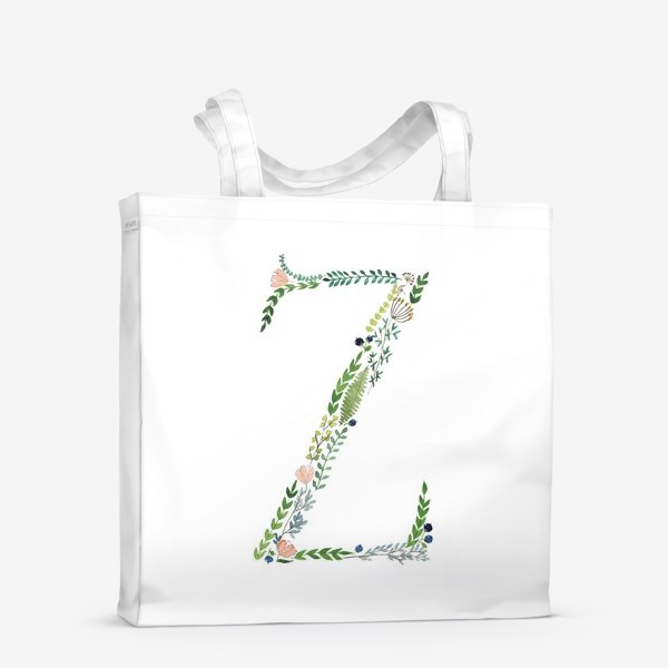 Сумка-шоппер «Буква Z из веточек, листиков, ягод и цветов.»