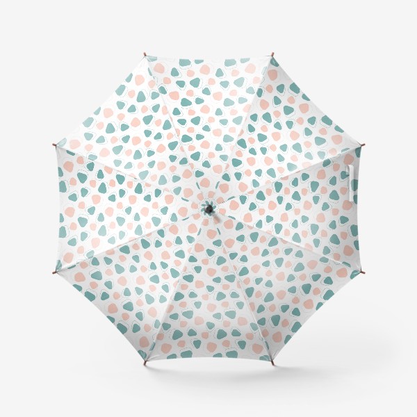Зонт «"Мозаика" персиковые и мятные пятна на белом фоне»