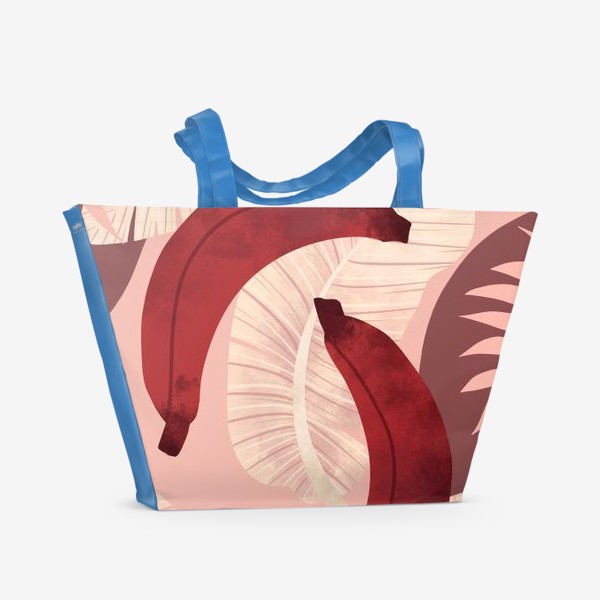 Пляжная сумка «красные бананы на листьях»
