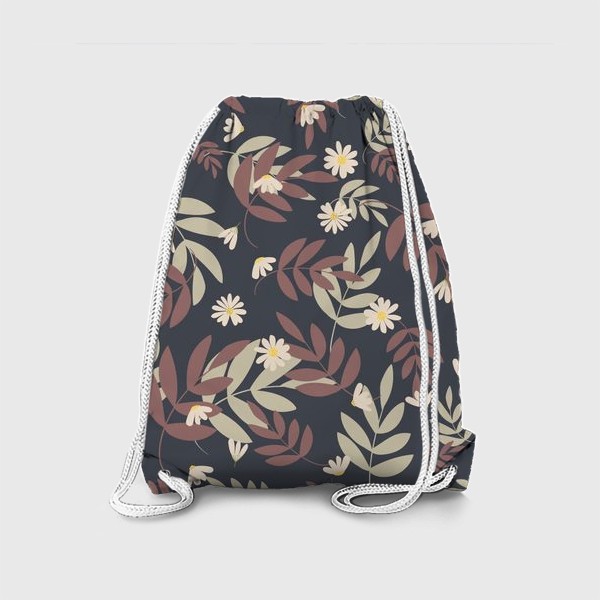 Рюкзак «цветы и веточки земляные цвета»