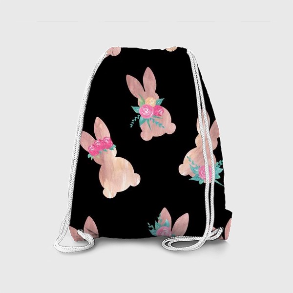 Рюкзак «Паттерн кролик с цветами. Пасхальный кролик»