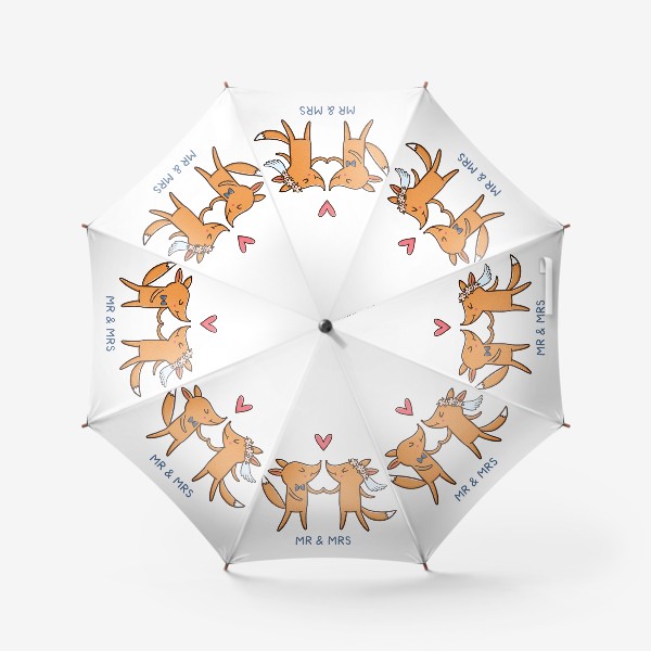 Зонт «Влюбленные лисы. Свадьба»