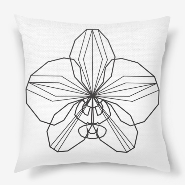 Подушка «Орхидея. Скандинавский стиль. Графика. Цветок.»