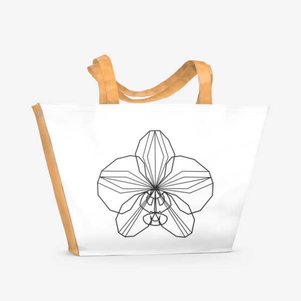 Пляжная сумка «Орхидея. Скандинавский стиль. Графика. Цветок.»