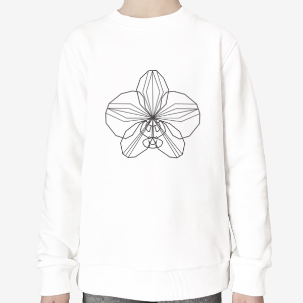 Свитшот «Орхидея. Скандинавский стиль. Графика. Цветок.»