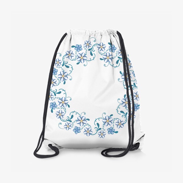 Рюкзак «Венок из голубых цветов. Незабудка.»