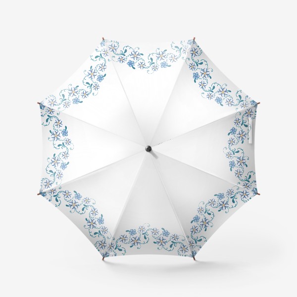 Зонт &laquo;Венок из голубых цветов. Незабудка.&raquo;