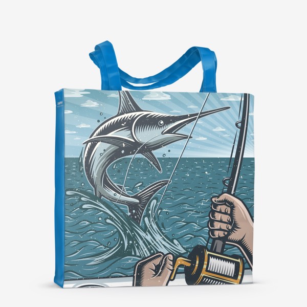 Сумка-шоппер «Ретро Постер Рыбалка на Яхте »