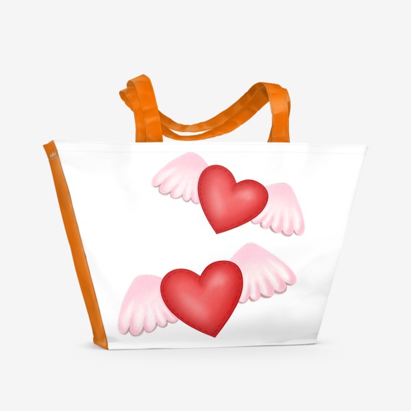 Пляжная сумка &laquo;Два сердца-одна любовь&raquo;