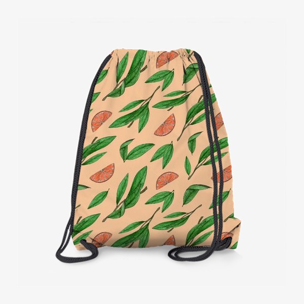 Рюкзак «дольки мандарина и листья»