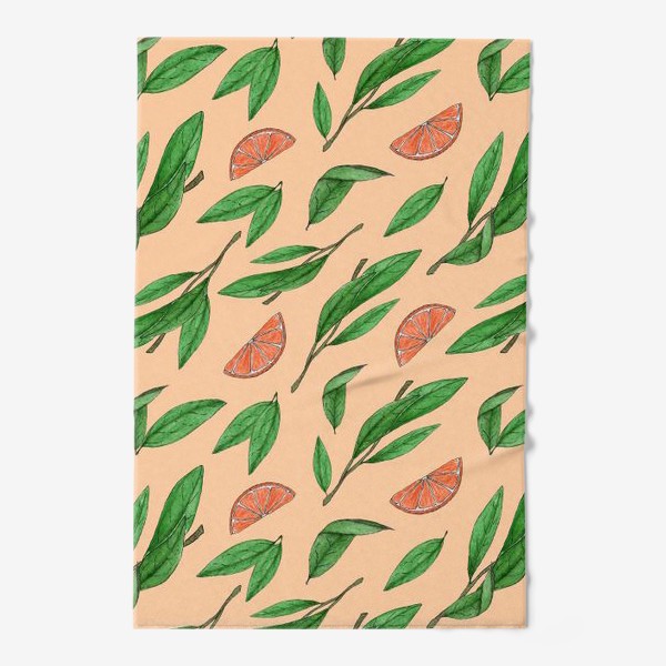 Полотенце «дольки мандарина и листья»